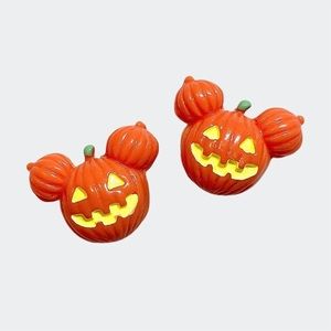 2 Croc Charms Pumkin Mickey Ears Halloween Fall Pumpkin Jibbitz
